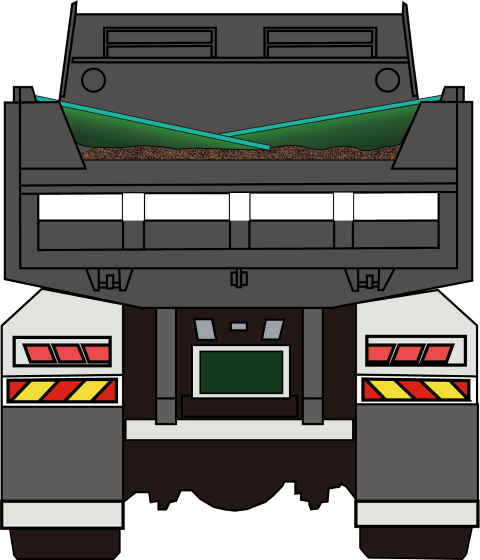 ダンプトラック後方から見たイラスト1