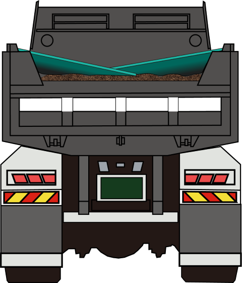 ダンプトラック後方から見たイラスト2