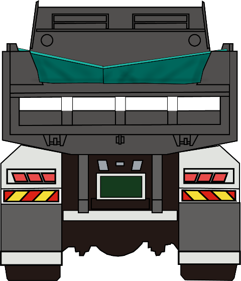 ダンプトラック後方から見たイラスト3