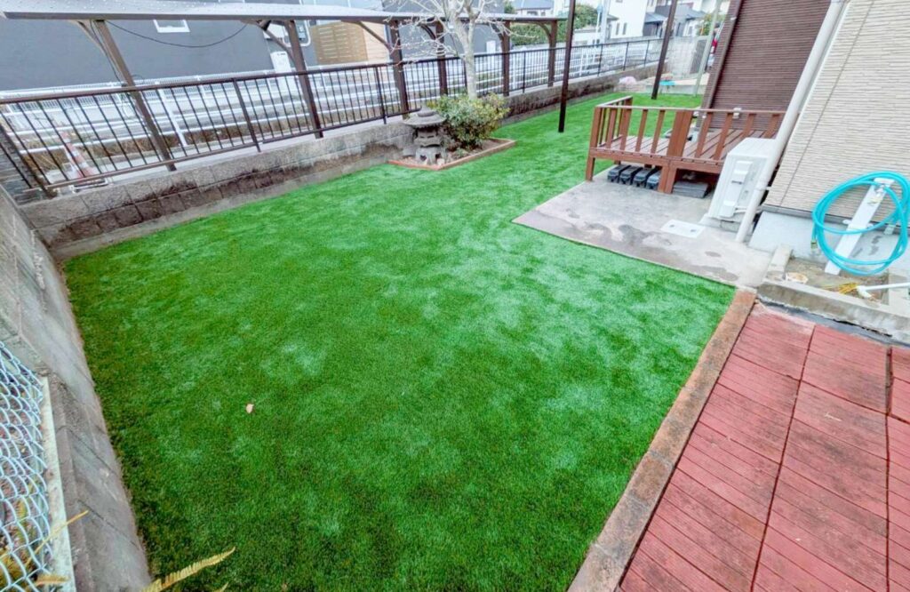 芝のお手入れから解放される、快適な庭空間／大村市｜長崎・佐賀で人工
